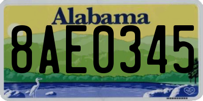 AL license plate 8AE0345