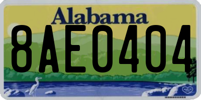 AL license plate 8AE0404