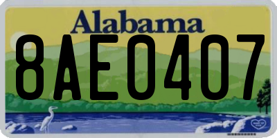 AL license plate 8AE0407