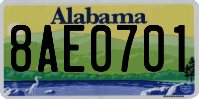 AL license plate 8AE0701