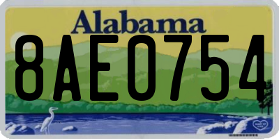 AL license plate 8AE0754