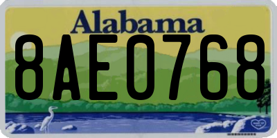 AL license plate 8AE0768