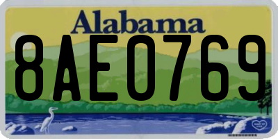 AL license plate 8AE0769