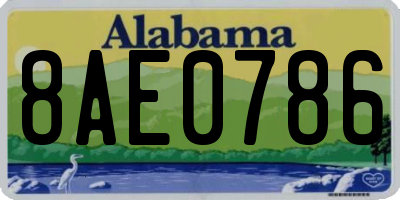AL license plate 8AE0786