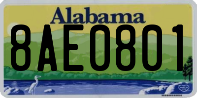AL license plate 8AE0801