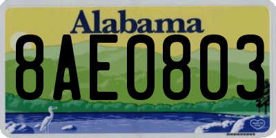 AL license plate 8AE0803
