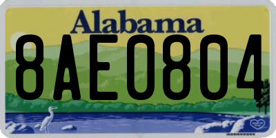 AL license plate 8AE0804