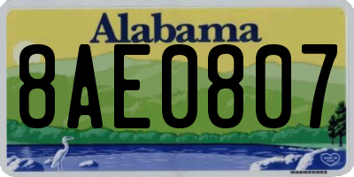 AL license plate 8AE0807