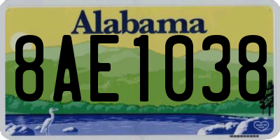 AL license plate 8AE1038