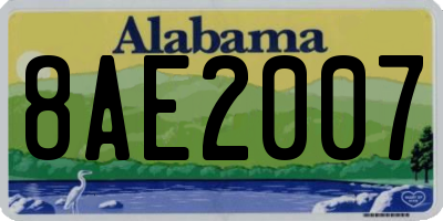 AL license plate 8AE2007