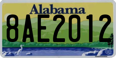 AL license plate 8AE2012