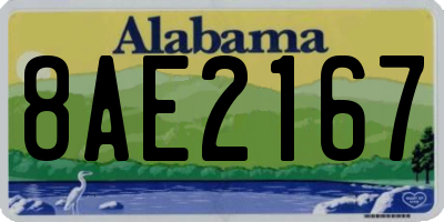 AL license plate 8AE2167