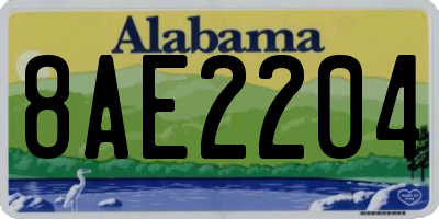 AL license plate 8AE2204