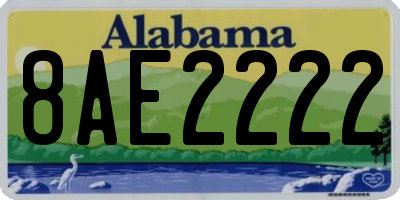 AL license plate 8AE2222