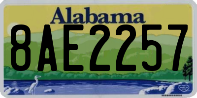 AL license plate 8AE2257