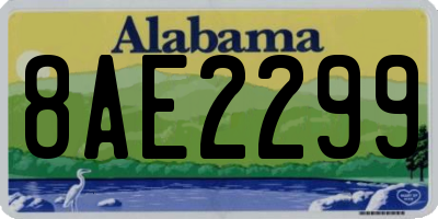 AL license plate 8AE2299