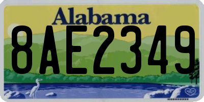 AL license plate 8AE2349