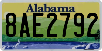 AL license plate 8AE2792