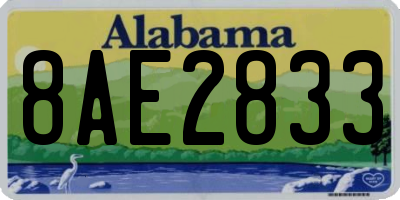 AL license plate 8AE2833