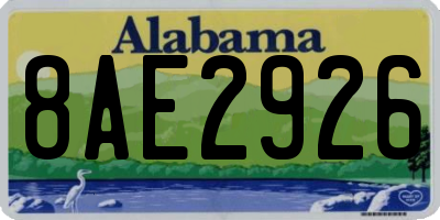 AL license plate 8AE2926