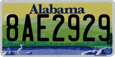 AL license plate 8AE2929