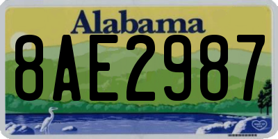 AL license plate 8AE2987