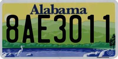 AL license plate 8AE3011