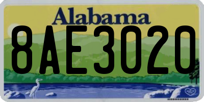 AL license plate 8AE3020