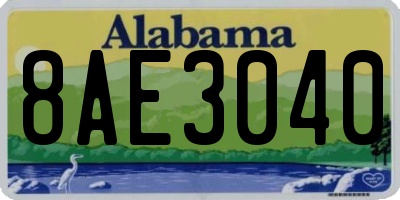 AL license plate 8AE3040