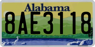 AL license plate 8AE3118
