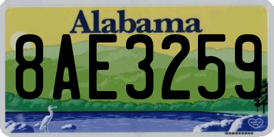 AL license plate 8AE3259