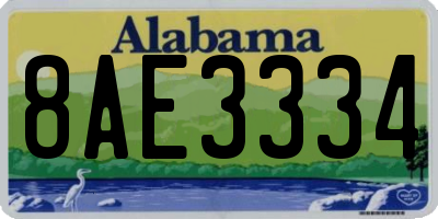 AL license plate 8AE3334