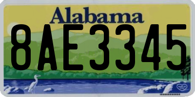 AL license plate 8AE3345