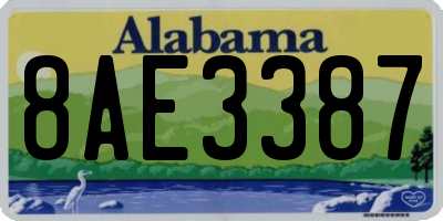 AL license plate 8AE3387