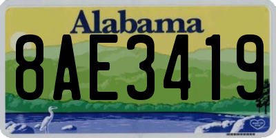 AL license plate 8AE3419