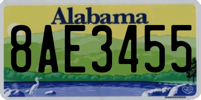 AL license plate 8AE3455