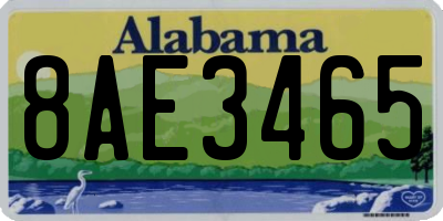 AL license plate 8AE3465