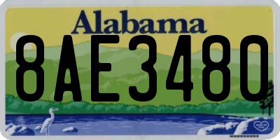 AL license plate 8AE3480