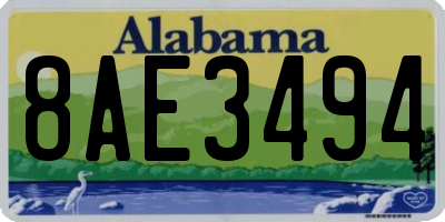AL license plate 8AE3494
