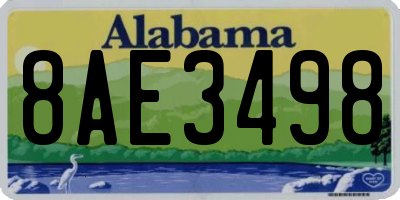 AL license plate 8AE3498