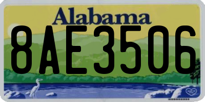 AL license plate 8AE3506