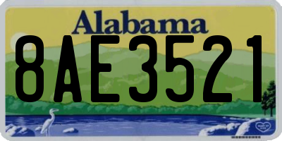AL license plate 8AE3521