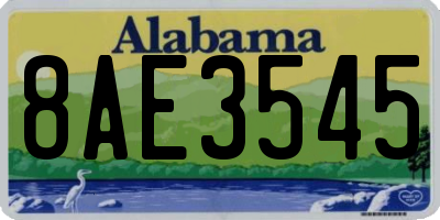 AL license plate 8AE3545