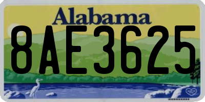 AL license plate 8AE3625