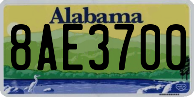 AL license plate 8AE3700