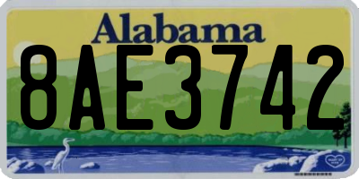 AL license plate 8AE3742