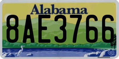 AL license plate 8AE3766
