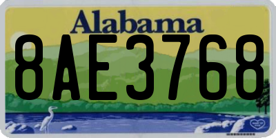 AL license plate 8AE3768