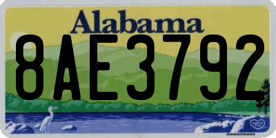 AL license plate 8AE3792