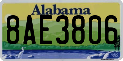 AL license plate 8AE3806